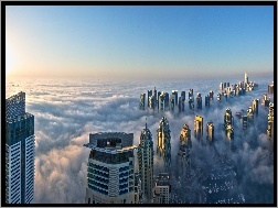 Wieżowce, Dubaj, Chmury